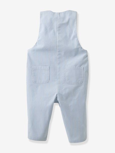 Striped Dungarees for Babies by CYRILLUS striped blue 