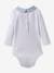 Bodysuit in Organic Cotton, Striped Collar, for Babies, by CYRILLUS striped blue 