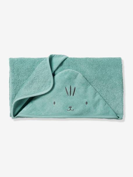 Bath Cape, Essentials for Babies, in recycled cotton green+peach+sandy beige 