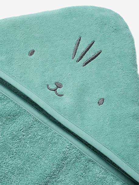 Bath Cape, Essentials for Babies, in recycled cotton green+sandy beige 