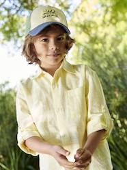 Boys-Shirts-Striped Linen-Effect Shirt for Boys