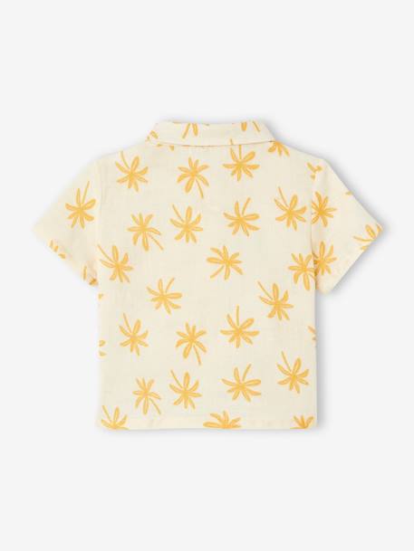 Short Sleeve Shirt in Cotton Gauze for Babies ecru 
