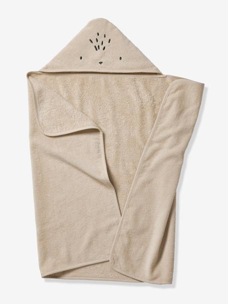Bath Cape, Essentials for Babies, in recycled cotton green+sandy beige 