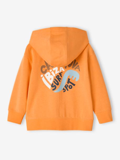Hooded Jacket with Surfing Motif on the Back for Boys orange 