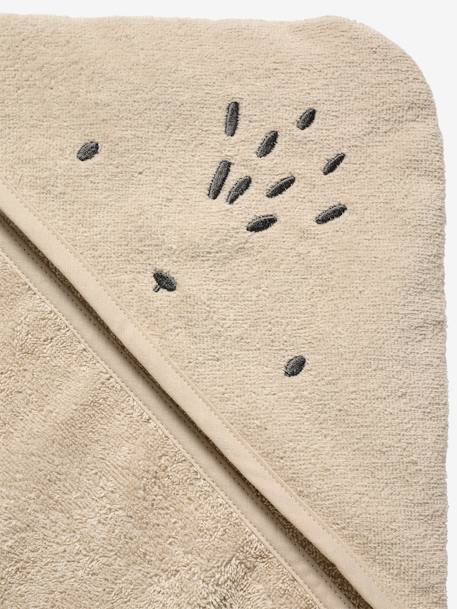 Bath Cape, Essentials for Babies, in recycled cotton green+sandy beige 