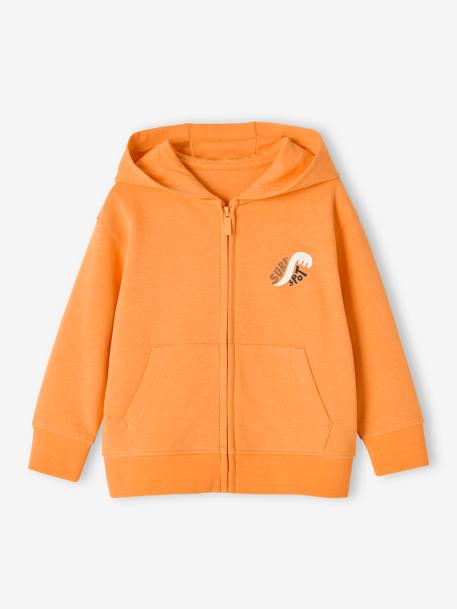 Hooded Jacket with Surfing Motif on the Back for Boys orange 