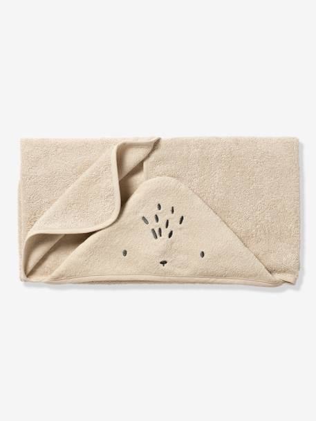 Bath Cape, Essentials for Babies, in recycled cotton green+sandy beige 