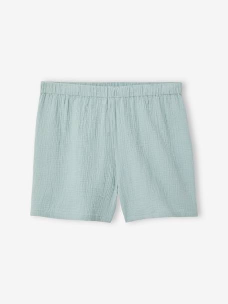 Short Pyjamas in Cotton Gauze for Men sage green 