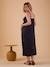 Long Strappy Dress for Maternity, Sateen Effect, by ENVIE DE FRAISE anthracite 