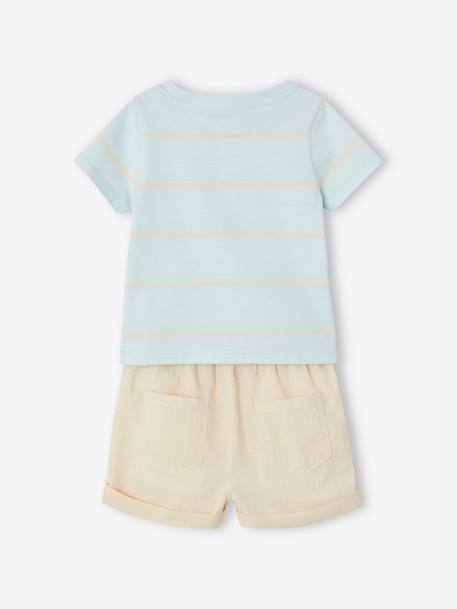 T-Shirt + Shorts Ensemble for Babies sky blue 