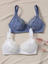 Maternity-Lingerie-Bras-Pack of 2 Bras in Organic Cotton & Lace, for Maternity