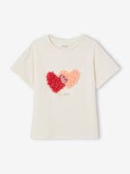 Girls-Tops-T-Shirt with Shaggy Rags Design & Iridescent Details for Girls