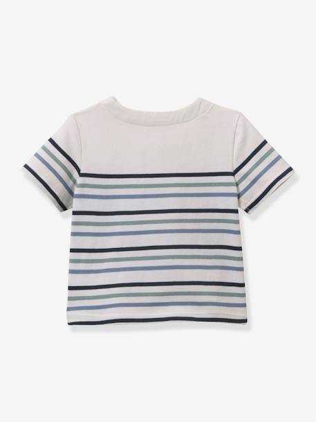 Striped T-Shirt in Organic Cotton for Babies, by Cyrillus striped green 