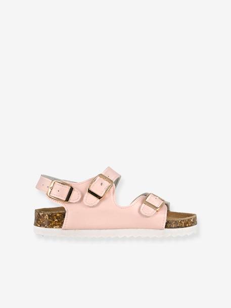 Monochrome 3-Buckle Sandals for Girls, by COLORS OF CALIFORNIA golden beige+rose 
