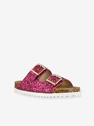 Shoes-Girls Footwear-Glittery Slip-Ons with Buckles for Girls, COLORS OF CALIFORNIA