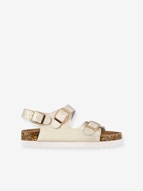 Monochrome 3-Buckle Sandals for Girls, by COLORS OF CALIFORNIA golden beige+rose 