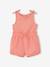 Dual Fabric Playsuit with Bows for Babies coral 