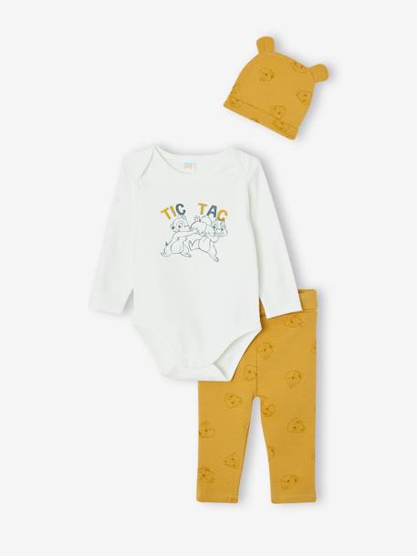 Disney® Chip 'n' Dale Bodysuit + Trousers + Beanie Ensemble for Baby Boys mustard 