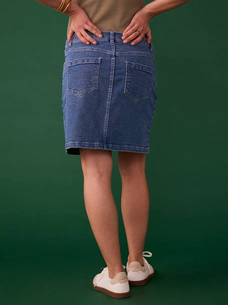Short Denim Skirt for Maternity by ENVIE DE FRAISE stone 