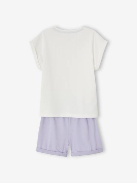 Pack of 2 Flowers Short Pyjamas for Girls lilac 