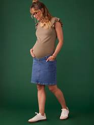 Maternity-Skirts-Short Denim Skirt for Maternity by ENVIE DE FRAISE
