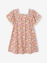 Girls-Dresses-Floral Dress with Butterfly Sleeves for Girls