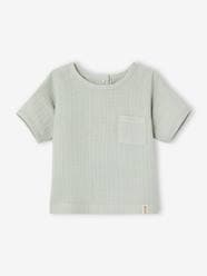 Short Sleeve Dual Fabric T-Shirt for Babies