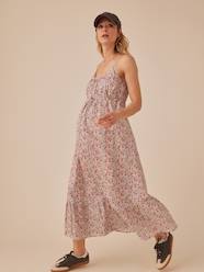 Maternity-Strappy Dress with Flower Motifs for Maternity, ENVIE DE FRAISE