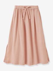 Girls-Long Skirt in Double Cotton Gauze by CYRILLUS