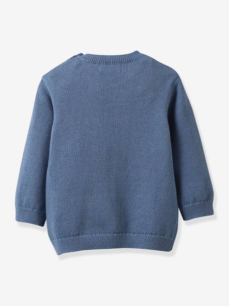 Top in Organic Cotton & Wool for Babies, by CYRILLUS grey blue 