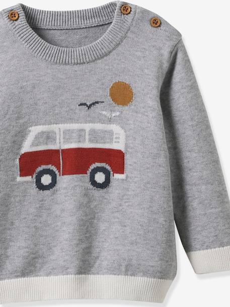 Top in Organic Cotton for Babies, by CYRILLUS marl grey 