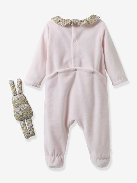 Velour Sleepsuit + Soft Baby Doll in Liberty Fabric by CYRILLUS yellow 