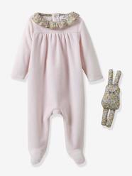 Velour Sleepsuit + Soft Baby Doll in Liberty Fabric by CYRILLUS