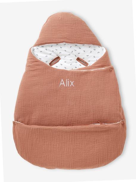 Transformable Baby Nest in Cotton Gauze cappuccino+ecru+printed beige+Sage+terracotta 