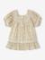 Floral Dress with Lace Details for Babies vanilla 