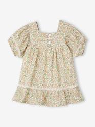 Floral Dress with Lace Details for Babies