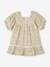 Floral Dress with Lace Details for Babies vanilla 