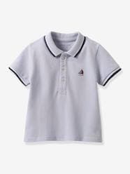 Baby-T-shirts & Roll Neck T-Shirts-Piqué Knit Polo Shirt in Organic Cotton for Babies, by CYRILLUS