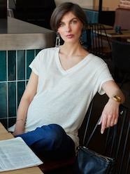 Iridescent Linen T-Shirt for Maternity, V-Neck, by ENVIE DE FRAISE