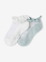 Girls-Underwear-Pack of 2 Pairs of Quarter Socks for Girls