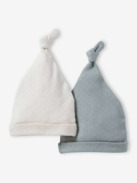Pack of 2 Beanies for Babies ecru+pale pink 