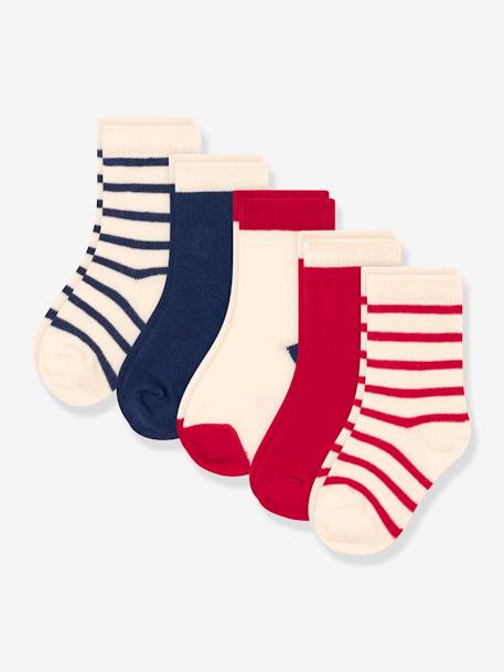 Pack of 5 Pairs of Socks for Children, by Petit Bateau multicoloured 