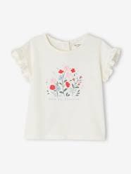 Baby-T-shirts & Roll Neck T-Shirts-T-Shirt with Flowers in Relief, for Babies
