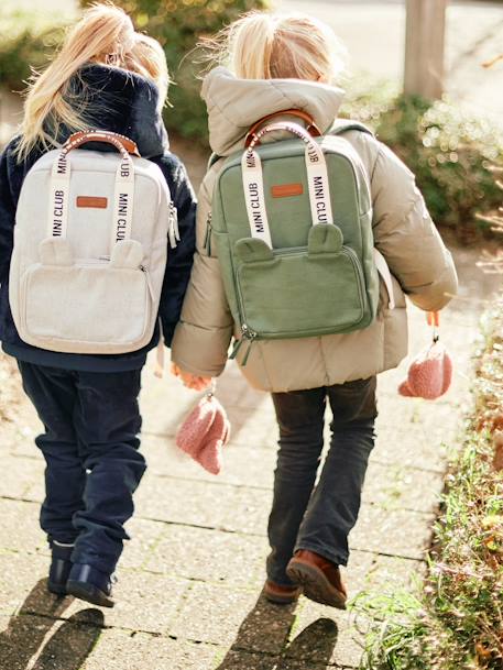 Mini Club Backpack in Canvas, by CHILDHOME green+white 