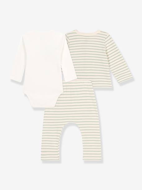 3-Piece Combo for Babies, by Petit Bateau striped green 