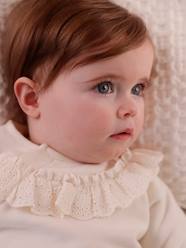 Baby-Jumpers, Cardigans & Sweaters-Sweaters-Sweatshirt with Broderie Anglaise Ruffle for Newborn Babies