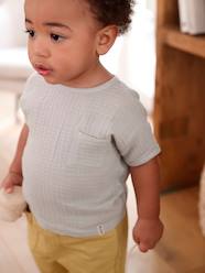Baby-T-shirts & Roll Neck T-Shirts-Short Sleeve Dual Fabric T-Shirt for Babies