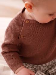 Baby-Jumpers, Cardigans & Sweaters-Jumpers-Jumper in Fancy Knit with Opening on the Front for Newborn Babies