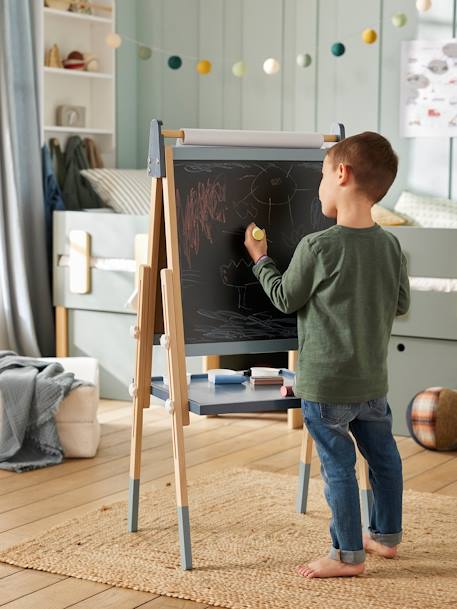 3-in-1 Foldable Board, Adjustable Height  - Wood FSC®100% Certified navy blue+PINK MEDIUM SOLID+Wood/Multi 