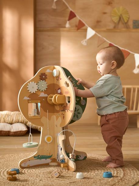 4 Season Activity Tree in FSC®100% Wood green+YELLOW MEDIUM SOLID WTH DESIGN 